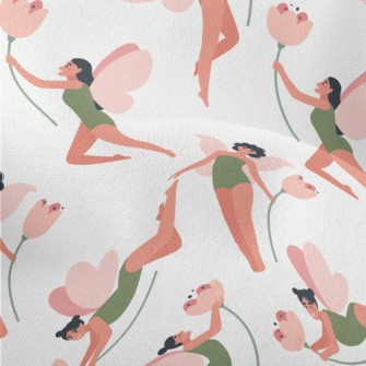 Fairies Dancing With Flowers Lightweight Performance Linen