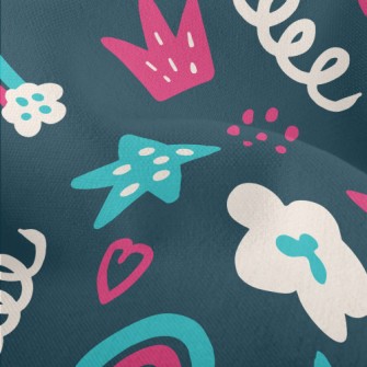 Playful Rainbow Graffiti Lightweight Performance Linen