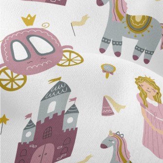 Fairytale Princess And Carriag Lightweight Performance Linen