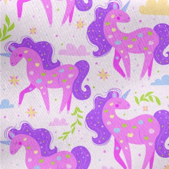 Apple Pattern Unicorn Jersey Backed Fleece