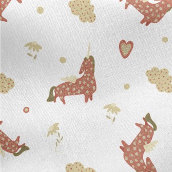 Fairytale Unicorn And White Cl Jersey Backed Fleece