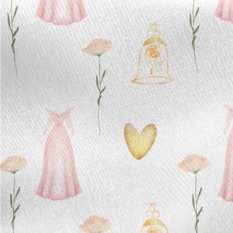 Princess Dress With Roses Jersey Backed Fleece