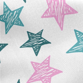 Hand Drawn Star Doodles Jersey Backed Fleece