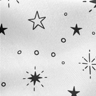 Hand Drawn Various Stars Jersey Backed Fleece