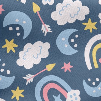 Rainbow At Night Jersey Backed Fleece