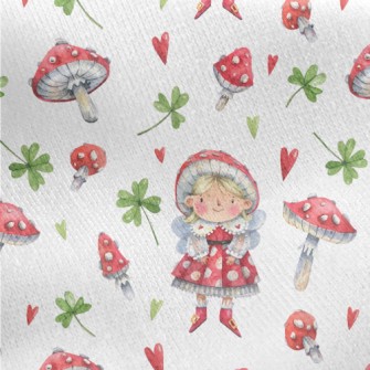Red Magic Mushroom Elf Jersey Backed Fleece