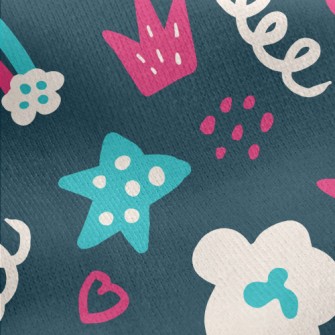 Playful Rainbow Graffiti Jersey Backed Fleece