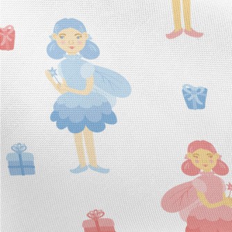 Blue And Pink Witch With Gift Pongee