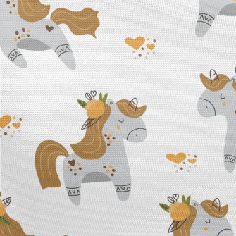 Cartoon Grey Unicorn Pongee