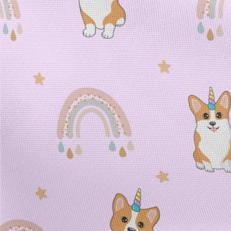 Cute Corgi And Rainbow Pongee
