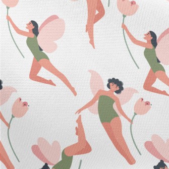 Fairies Dancing With Flowers Pongee