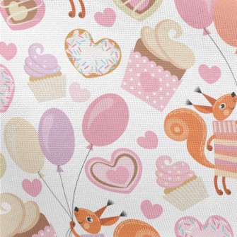 Squirrel&#39;s Dessert Party Pongee