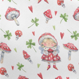 Red Magic Mushroom Elf Pongee