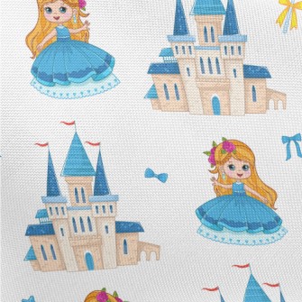 Beautiful Princess And Castle Pongee