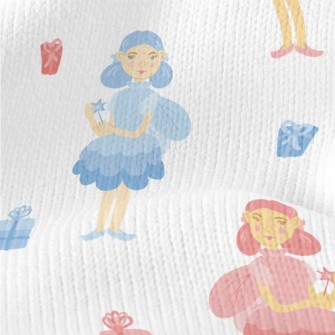 Blue And Pink Witch With Gift Stretch Jersey