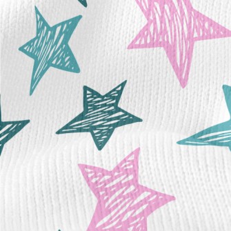 Hand Drawn Star Doodles Stretch Jersey