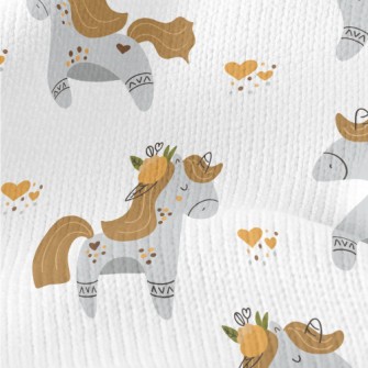 Cartoon Grey Unicorn Stretch Jersey