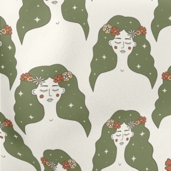 Retro Forest Witch Lightweight Cotton Poplin