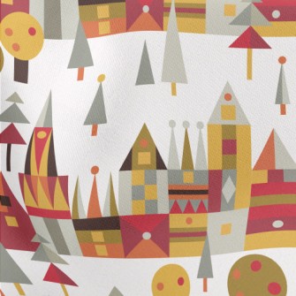 Cartoon Medieval Palace Lightweight Cotton Poplin