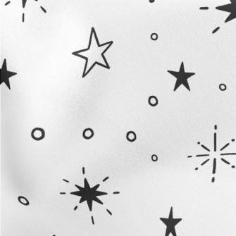 Hand Drawn Various Stars Lightweight Cotton Poplin