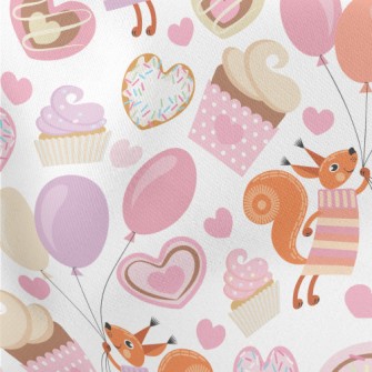 Squirrel&#39;s Dessert Party Lightweight Cotton Poplin