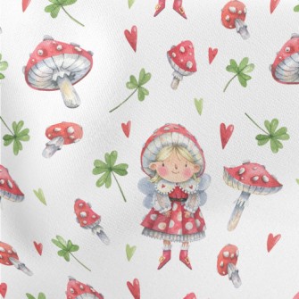 Red Magic Mushroom Elf Lightweight Cotton Poplin