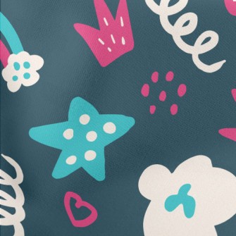 Playful Rainbow Graffiti Lightweight Cotton Poplin