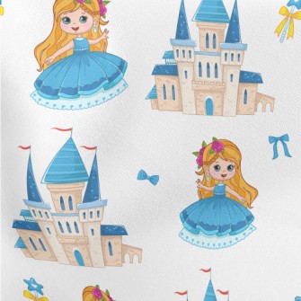 Beautiful Princess And Castle Lightweight Cotton Poplin