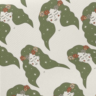 Retro Forest Witch Midweight Cotton Poplin