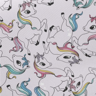 Cute Colorful Unicorn Midweight Cotton Poplin