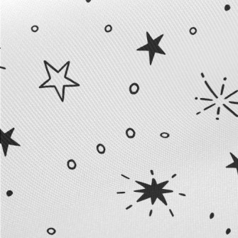 Hand Drawn Various Stars Midweight Cotton Poplin