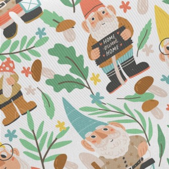 Dwarf And Mushroom Midweight Cotton Poplin