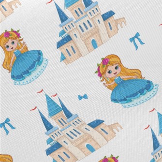 Beautiful Princess And Castle Midweight Cotton Poplin