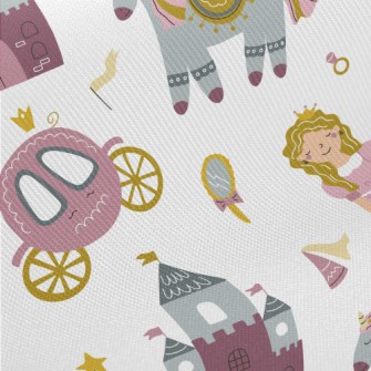 Fairytale Princess And Carriag Midweight Cotton Poplin