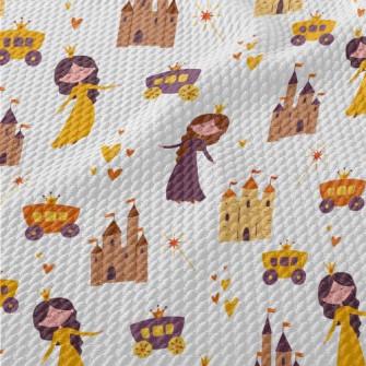 Two Princesses And A Castle Birdseye Piqué