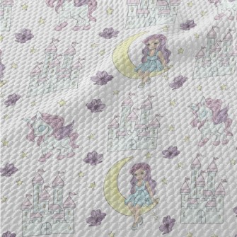 Moon Princess And Unicorn Birdseye Piqué