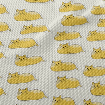 Lying Orange Cat Birdseye Piqué