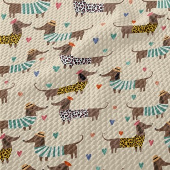 Dressed Up Dachshund Birdseye Piqué