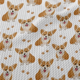 Smiling Corgi Birdseye Piqué