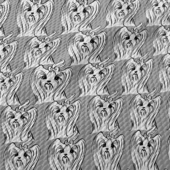 Bow Tie Yorkshire Terrier Birdseye Piqué