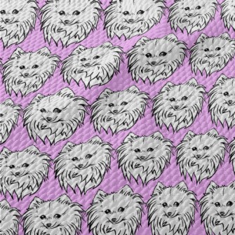 Cute Pomeranian Birdseye Piqué