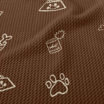 Hand Drawn Dog Food Birdseye Piqué