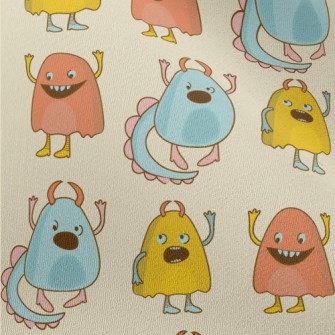 Colorful Cute Little Monsters Chiffon