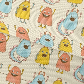 Colorful Cute Little Monsters Waterproof Oxford