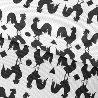 Black And White Rooster Silhou Waterproof Oxford