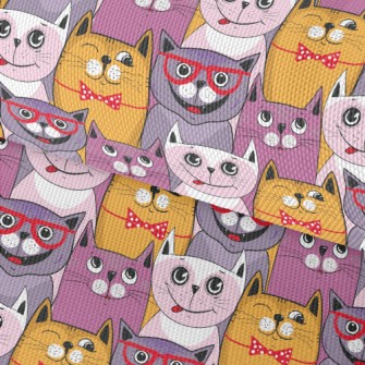 Colorful Cat Doodle Waterproof Oxford