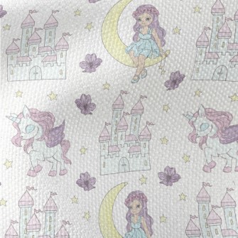 Moon Princess And Unicorn Waterproof Canvas
