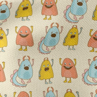 Colorful Cute Little Monsters Waterproof Canvas