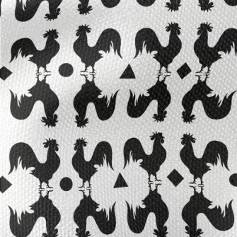 Black And White Rooster Silhou Waterproof Canvas
