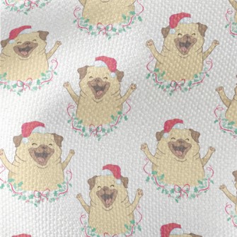 Merry Christmas Puppy Waterproof Canvas